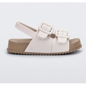 Mini Melissa Girl's White Brown Cozy Sandals Size 9